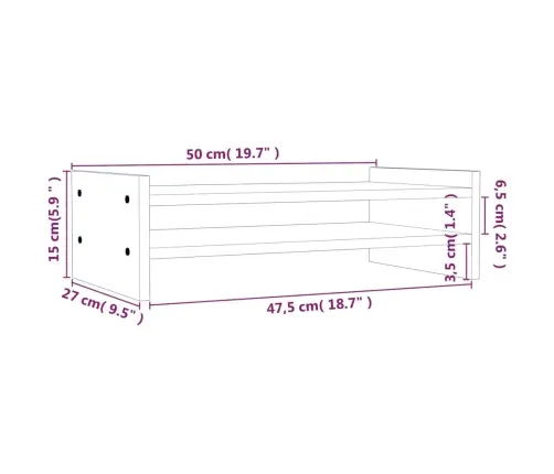 Monitorialus, Meepruun, 50 X 27 X 15 cm Männipuit