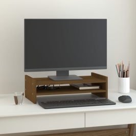 Monitora Paliktnis, Medus Brūns, 50X27X15 Cm, Priedes Masīvkoks Vidaxl