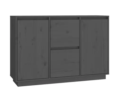 Kumode, Pelēka, 111X34X75 Cm, Priedes Masīvkoks Vidaxl