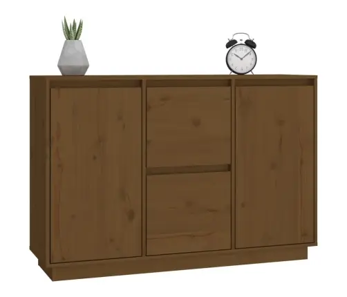 Kumode, Medus Brūna, 111X34X75 Cm, Priedes Masīvkoks Vidaxl