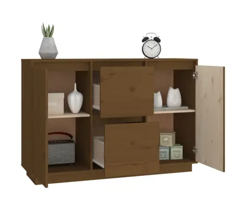 Kumode, Medus Brūna, 111X34X75 Cm, Priedes Masīvkoks Vidaxl