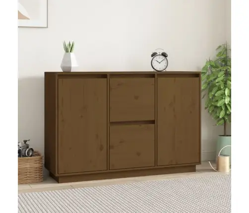 Kumode, Medus Brūna, 111X34X75 Cm, Priedes Masīvkoks Vidaxl