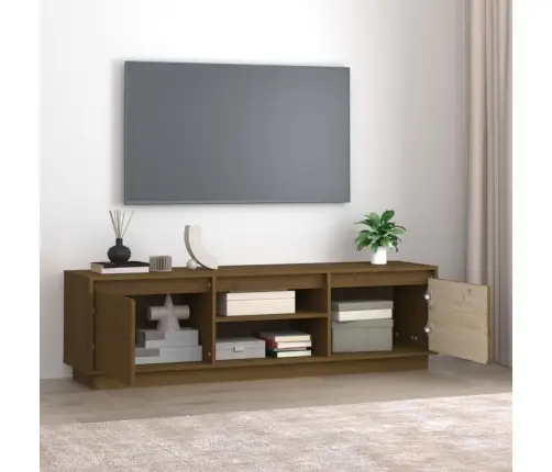 Tv Skapītis, Medus Brūns, 140X35X40 Cm, Priedes Masīvkoks Vidaxl