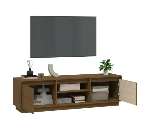 Tv Skapītis, Medus Brūns, 140X35X40 Cm, Priedes Masīvkoks Vidaxl