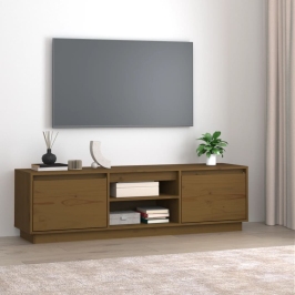 Tv Skapītis, Medus Brūns, 140X35X40 Cm, Priedes Masīvkoks Vidaxl