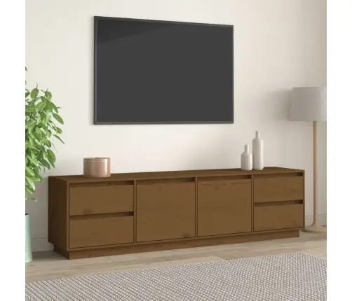 Tv Skapītis, Medus Brūns, 176X37X47,5 Cm, Priedes Masīvkoks Vidaxl