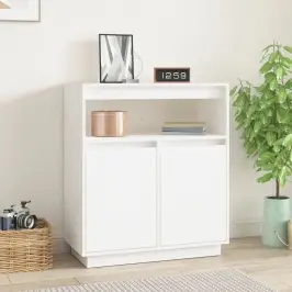 Kumode, Balta, 70X34X80 Cm, Priedes Masīvkoks Vidaxl