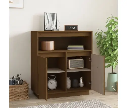 Kumode, Medus Brūna, 70X34X80 Cm, Priedes Masīvkoks Vidaxl