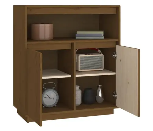 Kumode, Medus Brūna, 70X34X80 Cm, Priedes Masīvkoks Vidaxl