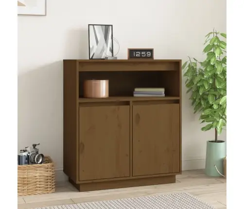 Kumode, Medus Brūna, 70X34X80 Cm, Priedes Masīvkoks Vidaxl