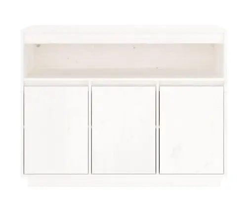 Šoninė Spintelė, Balta, 104,5X34X80cm Pušies Medienos Masyvas