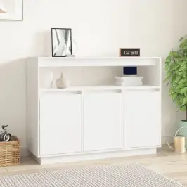 Kumode, Balta, 104,5X34X80 Cm, Priedes Masīvkoks Vidaxl