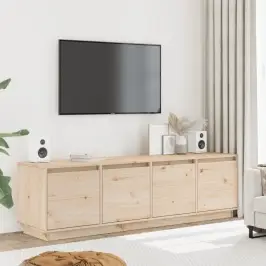 Televizoriaus Spintelė, 156X37X45cm Pušies Medienos Masyvas