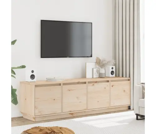 Televizoriaus Spintelė, 156X37X45cm Pušies Medienos Masyvas