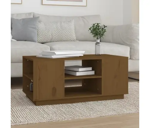 Kafijas Galdiņš, Medus Brūns, 90X49X40,5 Cm, Priedes Masīvkoks Vidaxl