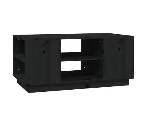 Kavos Staliukas, Juodas, 90X49X40,5cm Pušies Medienos Masyvas Kavos Staliukas, Juodas, 90X49X40,5cm Pušies Medienos Masyvas
