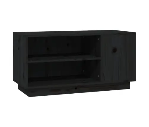 Tv Skapītis, Melns, 80X35X40,5 Cm, Priedes Masīvkoks Vidaxl