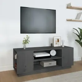 Tv Skapītis, Pelēks, 110X35X40,5 Cm, Priedes Masīvkoks Vidaxl