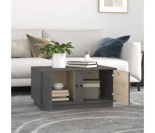 Kafijas Galdiņš, Pelēks, 80X50X40 Cm, Priedes Masīvkoks Vidaxl