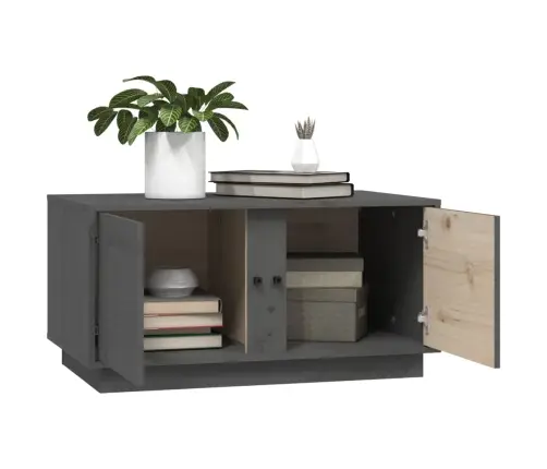Kafijas Galdiņš, Pelēks, 80X50X40 Cm, Priedes Masīvkoks Vidaxl