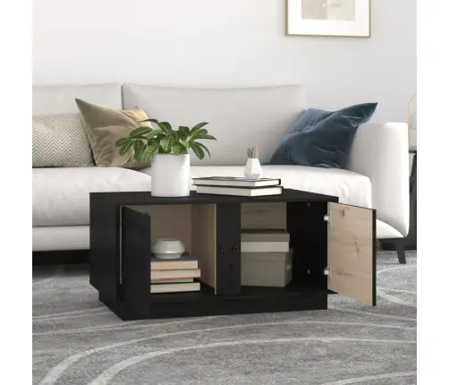 Kafijas Galdiņš, Melns, 80X50X40 Cm, Priedes Masīvkoks Vidaxl