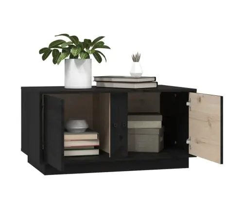 Kafijas Galdiņš, Melns, 80X50X40 Cm, Priedes Masīvkoks Vidaxl