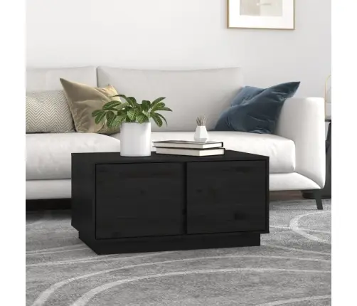 Kafijas Galdiņš, Melns, 80X50X40 Cm, Priedes Masīvkoks Vidaxl