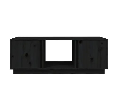 Kavos Staliukas, Juodas, 110X50X40cm Pušies Medienos Masyvas Kavos Staliukas, Juodas, 110X50X40cm Pušies Medienos Masyvas
