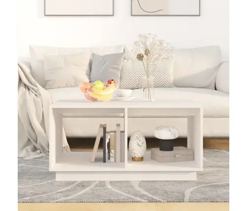 Kafijas Galdiņš, Balts, 80X50X40 Cm, Priedes Masīvkoks Vidaxl