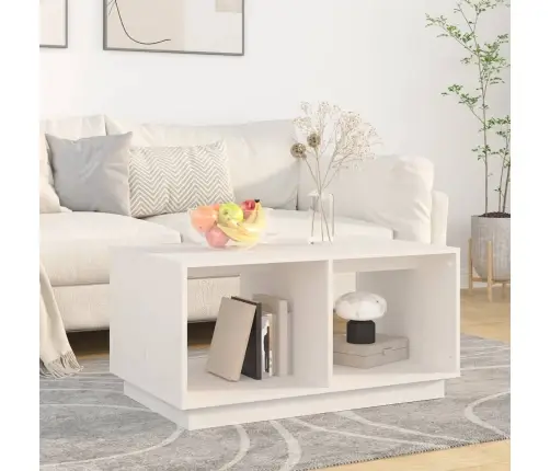 Kafijas Galdiņš, Balts, 80X50X40 Cm, Priedes Masīvkoks Vidaxl