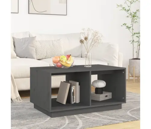 Kafijas Galdiņš, Pelēks, 80X50X40 Cm, Priedes Masīvkoks Vidaxl