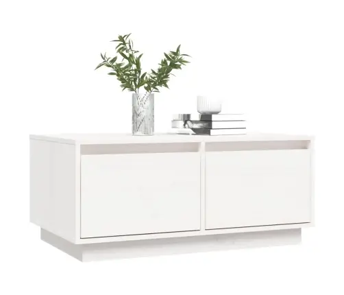 Kafijas Galdiņš, Balts, 80X50X35 Cm, Priedes Masīvkoks Vidaxl