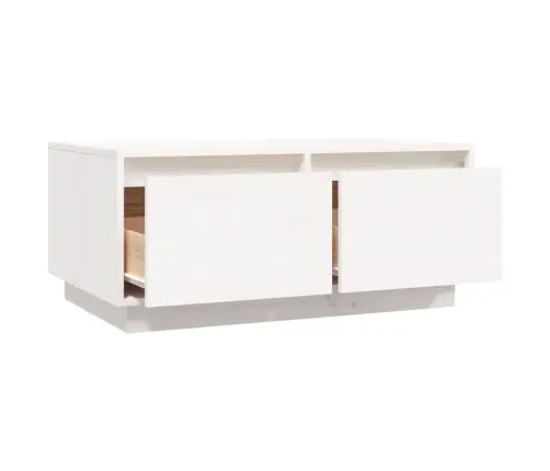 Kafijas Galdiņš, Balts, 80X50X35 Cm, Priedes Masīvkoks Vidaxl