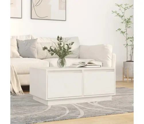 Kafijas Galdiņš, Balts, 80X50X35 Cm, Priedes Masīvkoks Vidaxl