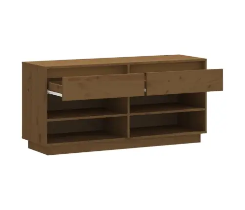 Apavu Skapītis, Medus Brūns, 110X34X52 Cm, Priedes Masīvkoks Vidaxl