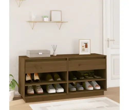 Apavu Skapītis, Medus Brūns, 110X34X52 Cm, Priedes Masīvkoks Vidaxl