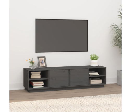 Tv Skapītis, Pelēks, 156X40X40 Cm, Priedes Masīvkoks Vidaxl