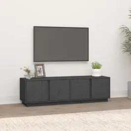 Tv Skapītis, Pelēks, 140X40X40 Cm, Priedes Masīvkoks Vidaxl