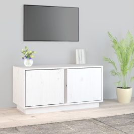 Tv Plaukts, Balts, 80X35X40,5 Cm, Priedes Masīvkoks Vidaxl