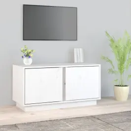 Tv Plaukts, Balts, 80X35X40,5 Cm, Priedes Masīvkoks Vidaxl