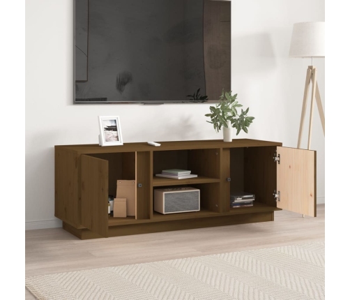 Tv Skapītis, Medus Brūns, 110X35X40,5 Cm, Priedes Masīvkoks Vidaxl