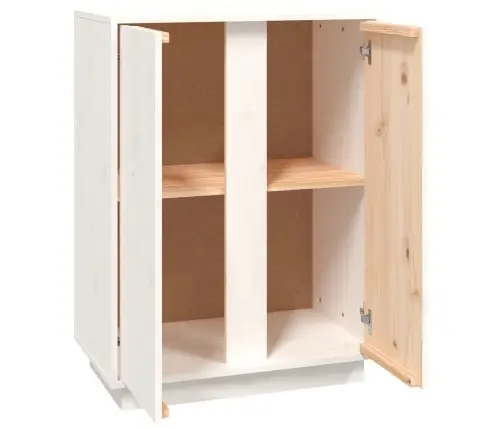 Kumode, Balta, 60X35X80 Cm, Priedes Masīvkoks Vidaxl