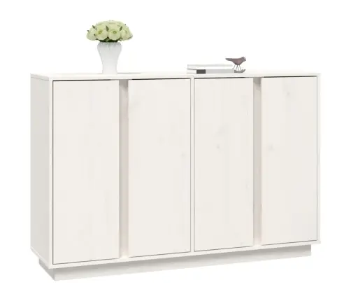 Kumode, Balta, 120X35X80 Cm, Priedes Masīvkoks Vidaxl