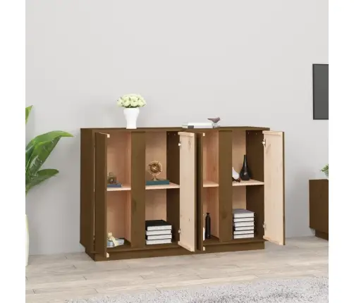 Šoninė Spintelė, Medaus Ruda, 120X35X80cm Pušies Masyvas Šoninė Spintelė, Medaus Ruda, 120X35X80cm Pušies Masyvas