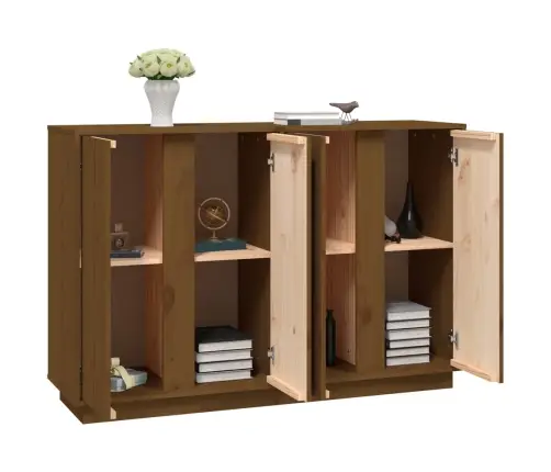 Šoninė Spintelė, Medaus Ruda, 120X35X80cm Pušies Masyvas Šoninė Spintelė, Medaus Ruda, 120X35X80cm Pušies Masyvas