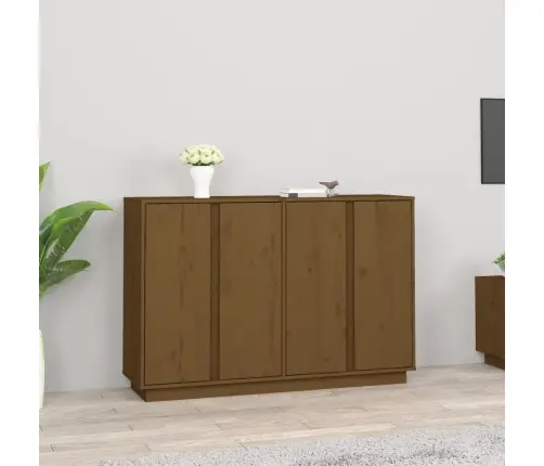 Šoninė Spintelė, Medaus Ruda, 120X35X80cm Pušies Masyvas Šoninė Spintelė, Medaus Ruda, 120X35X80cm Pušies Masyvas