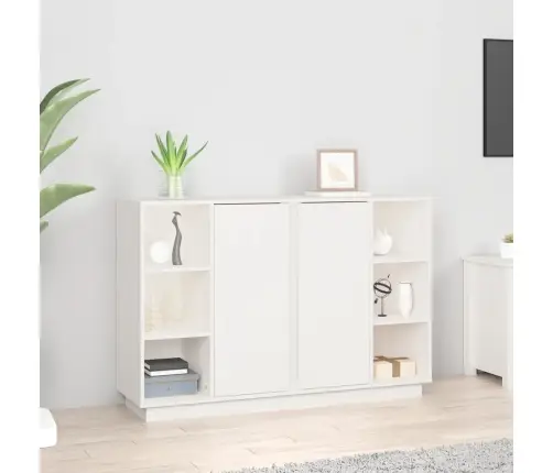 Kumode, Balta, 120X35X80 Cm, Priedes Masīvkoks Vidaxl