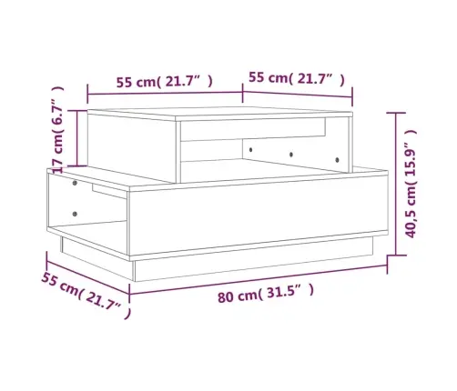 Kavos Staliukas, 80X55X40,5cm Pušies Medienos Masyvas Kavos Staliukas, 80X55X40,5cm Pušies Medienos Masyvas