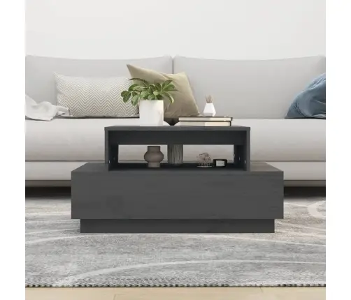 Kavos Staliukas, Pilkas, 80X55X40,5cm Pušies Medienos Masyvas