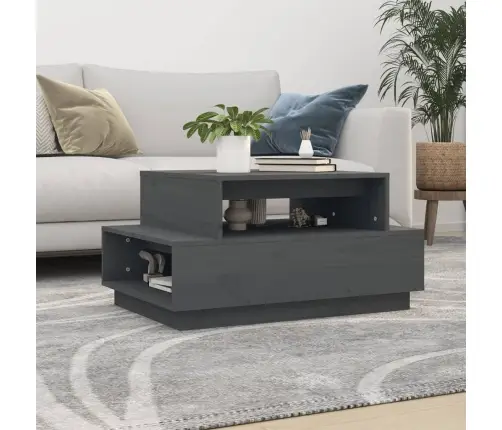 Kavos Staliukas, Pilkas, 80X55X40,5cm Pušies Medienos Masyvas